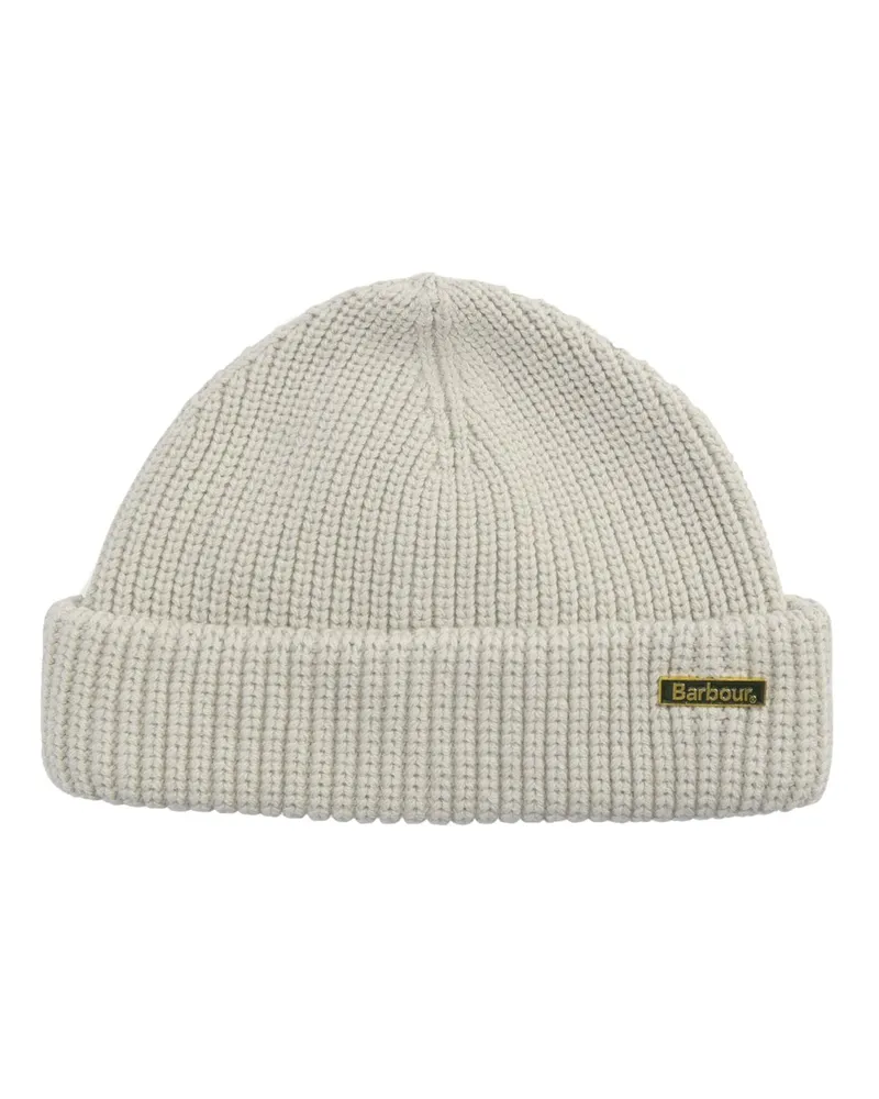 Barbour Beanie aus einem Rippstrick.Wollgemisch mit Lapel-Pin in Beige