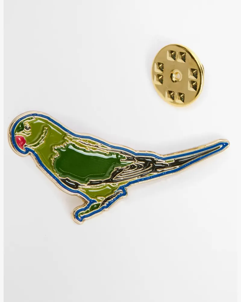 Barbour Paul Smith loves Barbour Pin Badge mit Papagei-Motiv in Grün