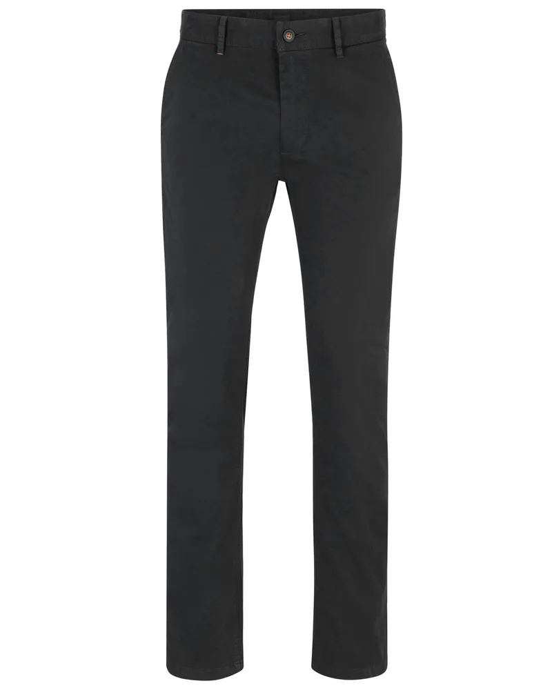 HUGO BOSS Chino mit Stretchanteil, Slim Fit in Schwarz