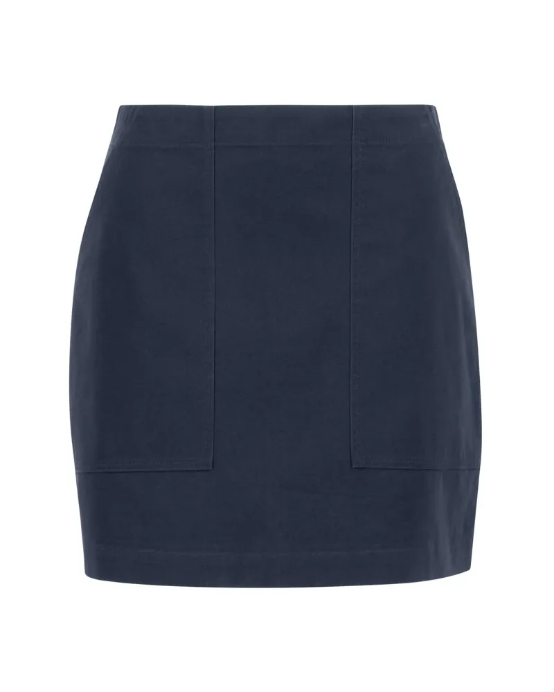 Barbour Kurzer Damenrock aus Baumwolle mit Metall-Pin in Marine