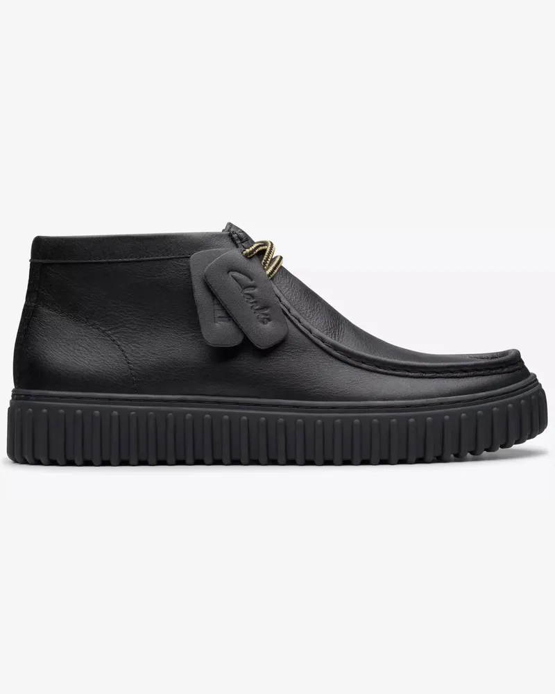 Clarks Signature Torhill Mid High Boots aus Glattleder in Schwarz