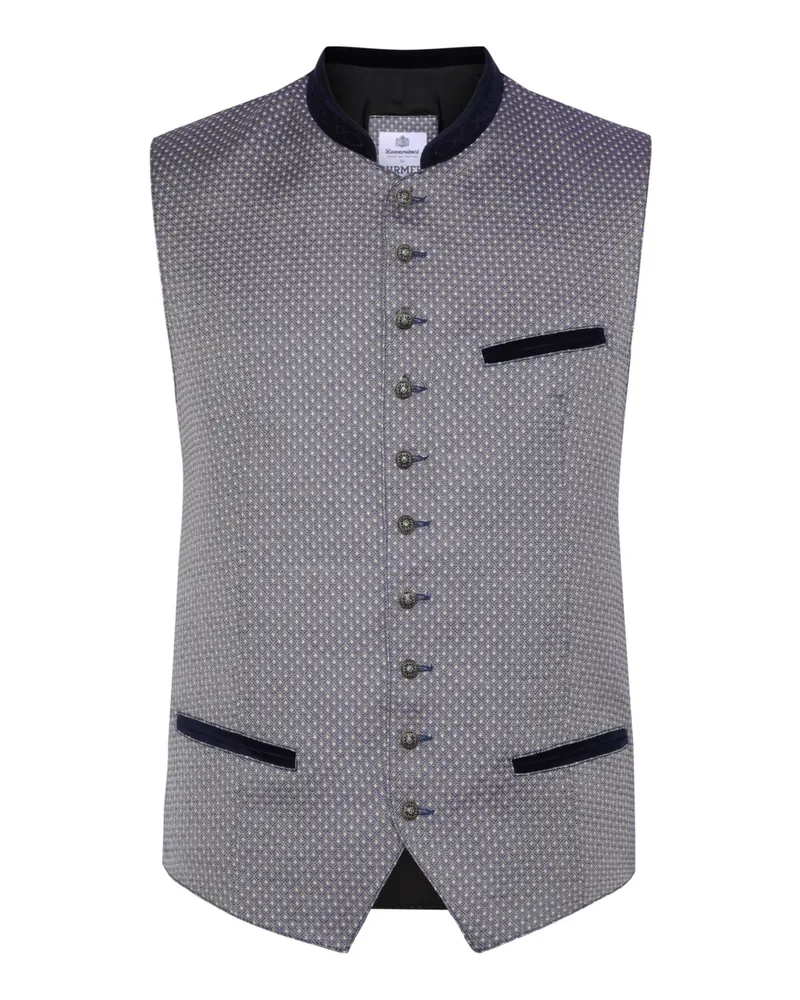 Hammerschmid Traditionelle Trachtenweste Heinz mit Jaqauard-Muster in Silber