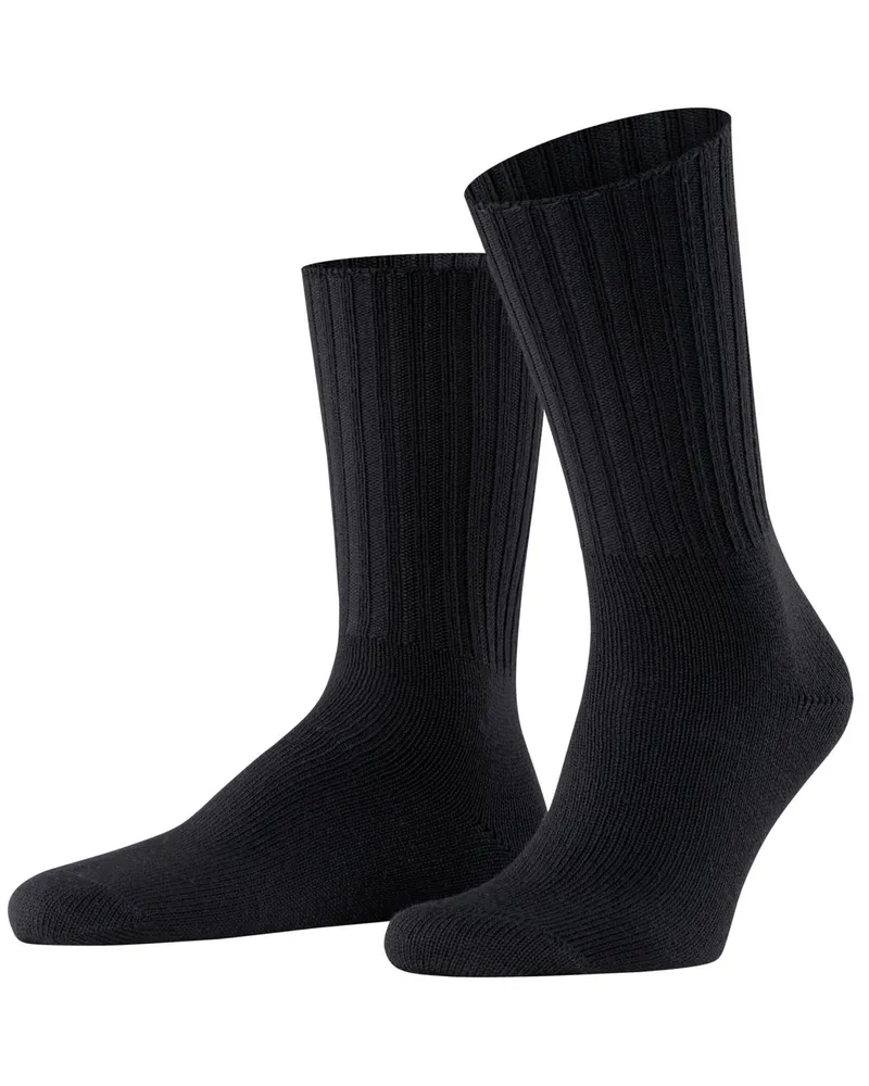 Falke Socken Nelson mit Merinowolle und Rippstruktur in Schwarz