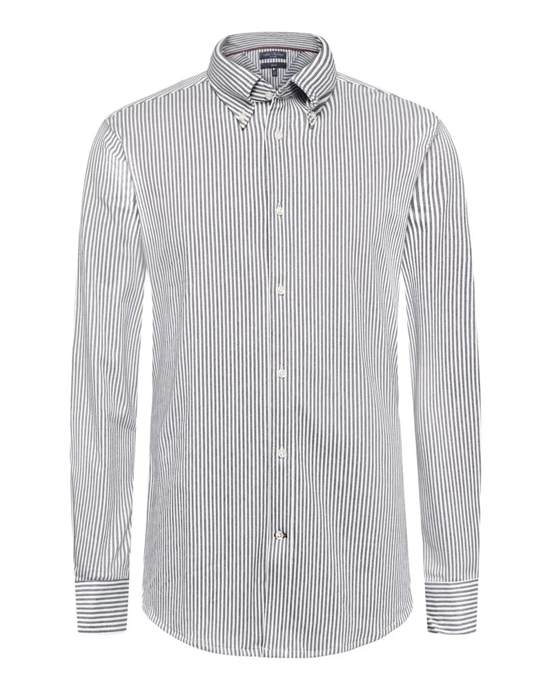 Tommy Hilfiger Performance Oxford-Hemd mit Streifen aus Baumwolle, Slim Fit in Marine