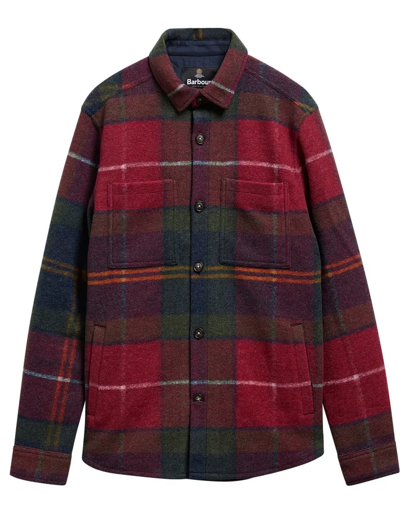 Barbour Overshirt aus einem Woll-Mix mit Tartan-Muster in Rot