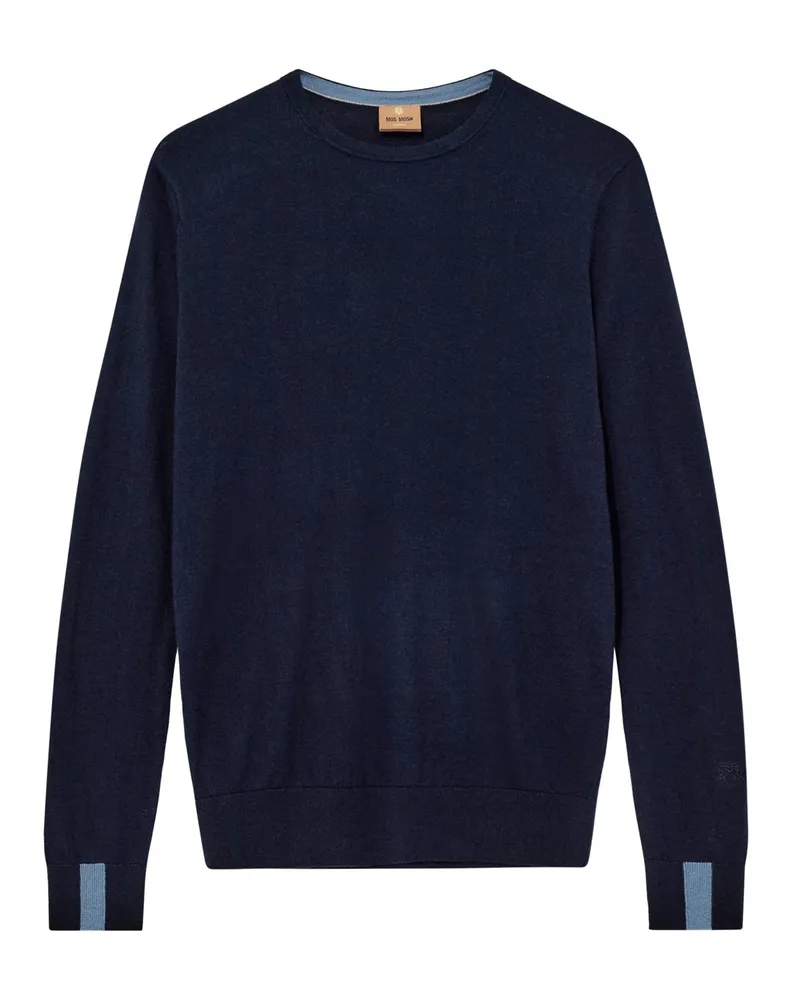 Mos Mosh Leichter Pullover aus Wolle-Seide-Mix in Marine