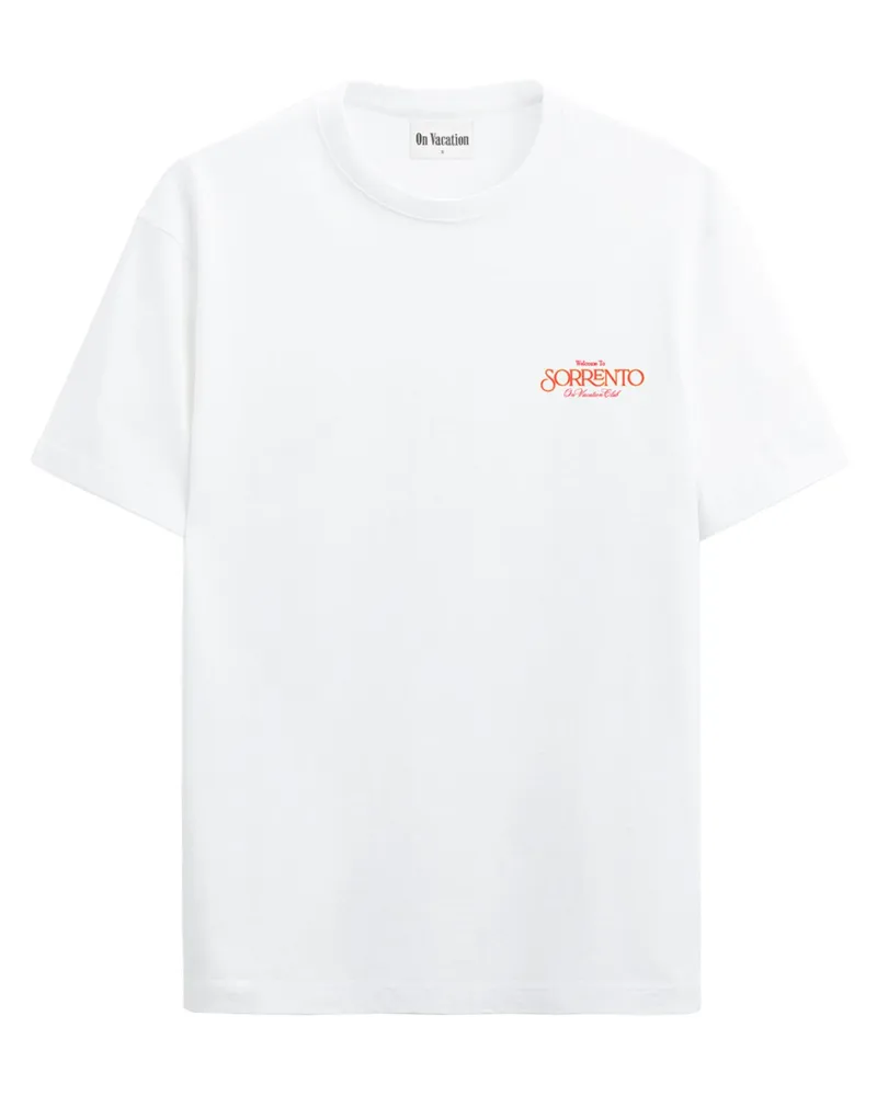 On Vacation T-Shirt aus Bio-Baumwolle mit beidseitigem Sorrento-Motiv in Weiß