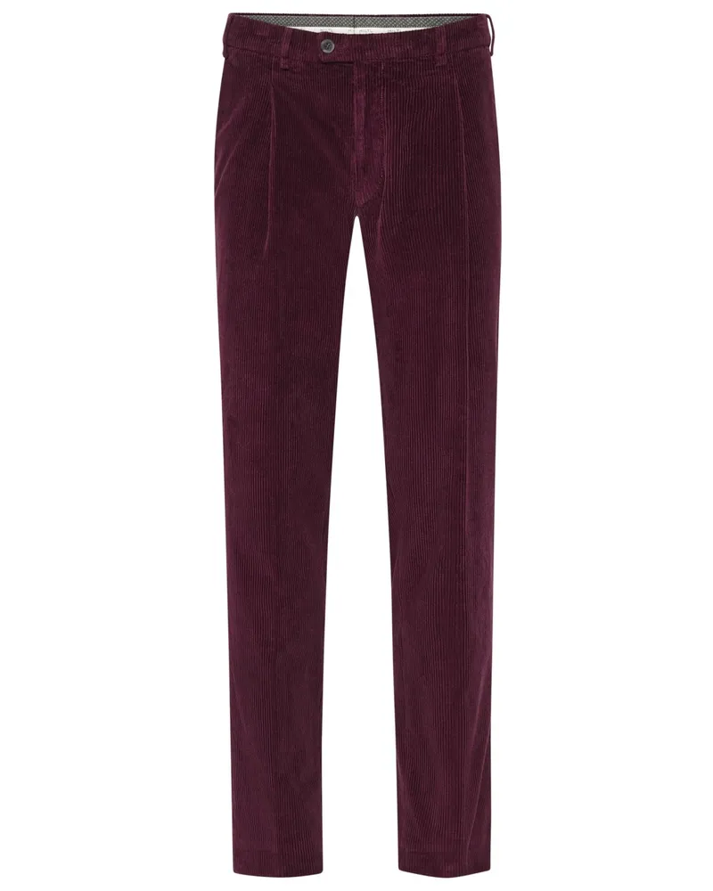 Hiltl Softe Cordhose Primo mit Bundfalte, Regular Fit in Bordeaux