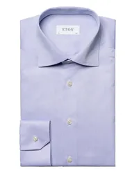 Eton Signature-Twill-Hemd mit filigraner Struktur, Slim Fit Lila