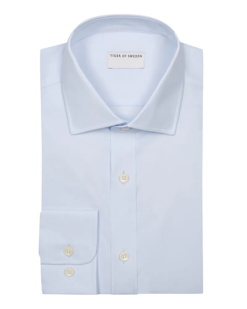 Tiger of Sweden Glattes Hemd in elastischer Twill-Qualität, Slim in Hellblau