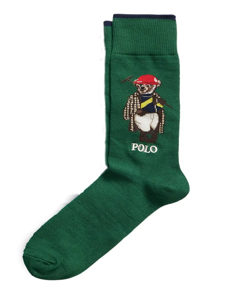 Ralph Lauren Socken mit Stretch und Polo-Bear-Motiv in Grün