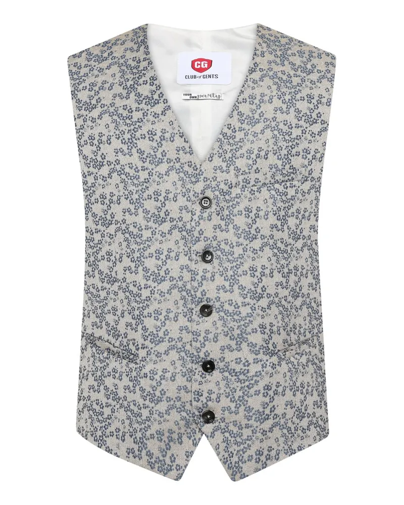 CG Anzugweste mit floralem Print in Blau