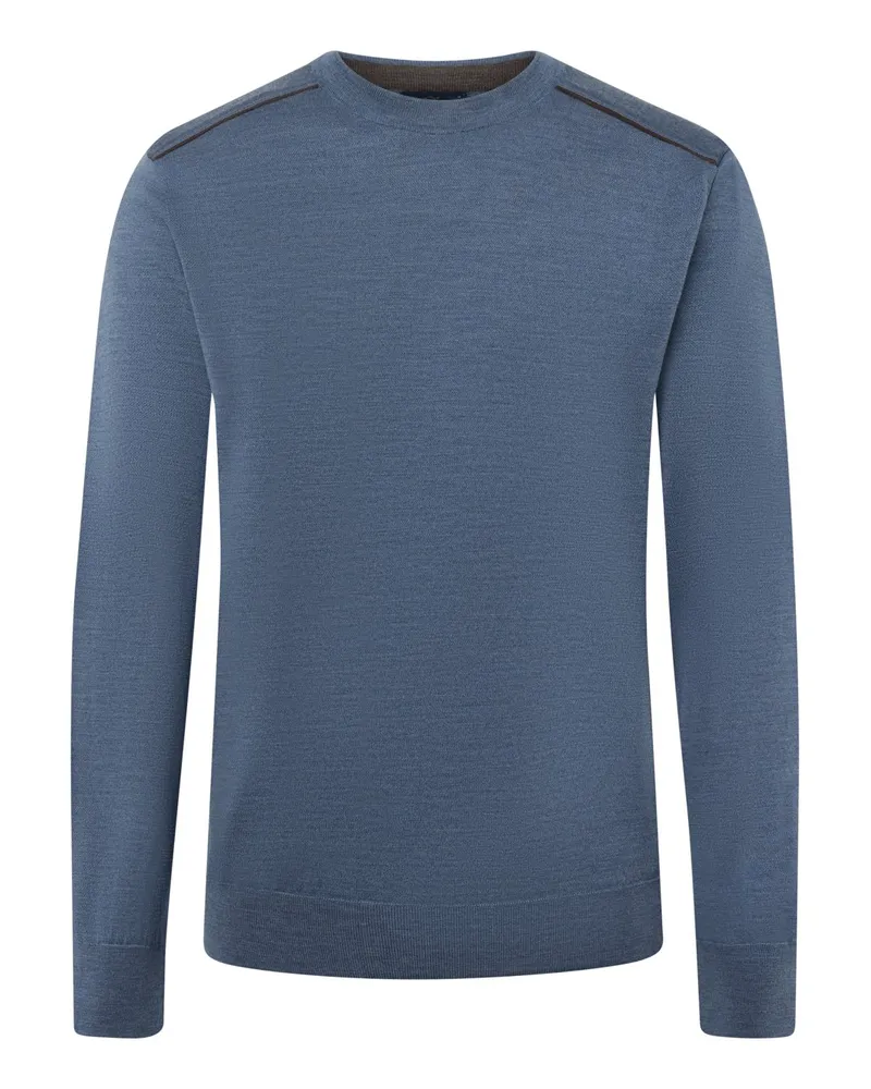 Paul & Shark Rundhalspullover aus reiner Wolle in Blau
