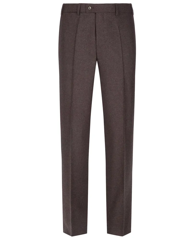 Hiltl Flanellhose Piacenza aus Schurwolle, Regular Fit in Braun