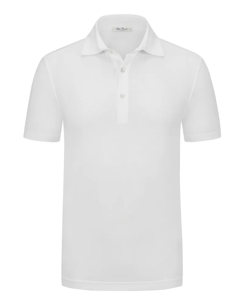 Stefan Brandt Glattes Jersey-Poloshirt in Bio Urpima®-Qualität Weiß