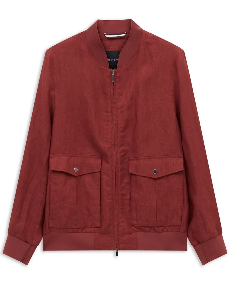 Bugatti Sommerliches Leinen-Blouson mit Zip in Rostrot