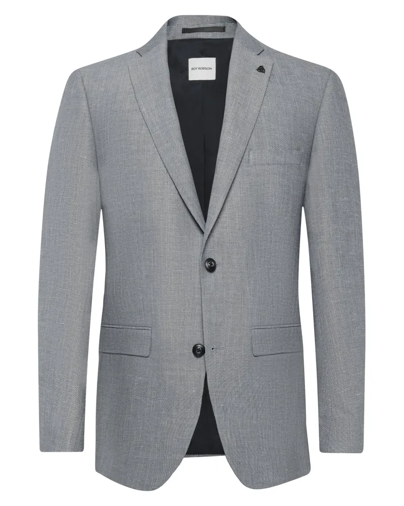 Roy Robson Einreihiges Sakko mit Leinen und fallendem Reverskragen in Hellgrau