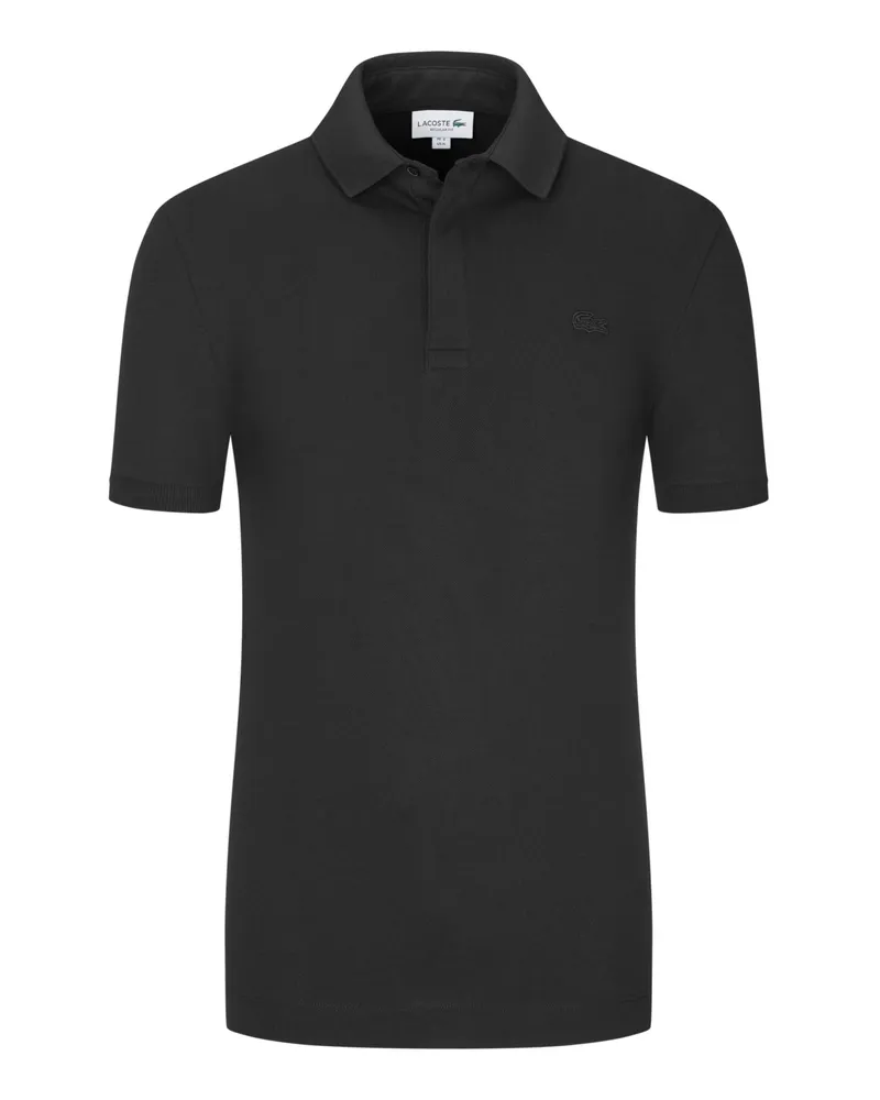 Lacoste Poloshirt mit Logo-Stickerei und Stretchanteil, Regular Fit in Schwarz