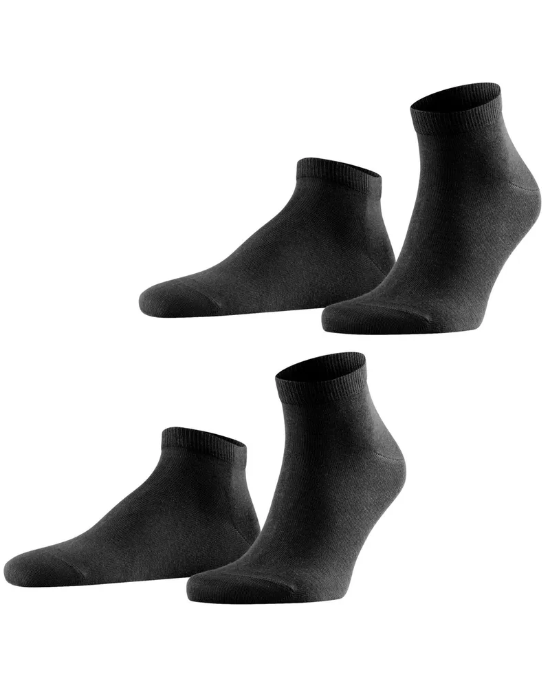 Falke 2er-Pack Sneakersocken aus Feinripp-Baumwolle in Schwarz