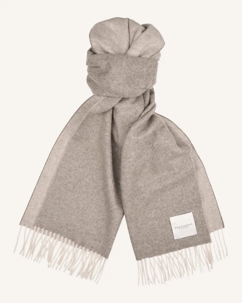 Profuomo Softer Wendeschal aus Wolle mit Fransen in Beige