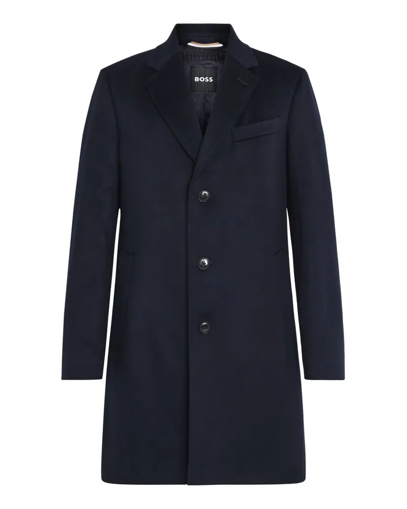 HUGO BOSS Kurzmantel aus einem Wolle-Kaschmir-Mix in Marine
