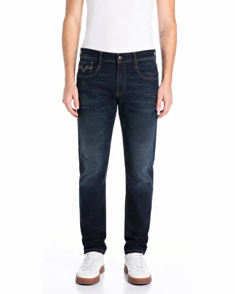 Replay Jeans Anbass mit Stretch und dezenter Waschung, Slim Fit in Denim