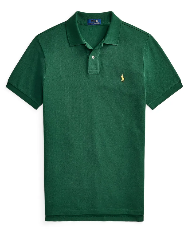 Ralph Lauren Piqué-Poloshirt aus Baumwolle mit Logo-Stickerei, Slim Fit in Tanne