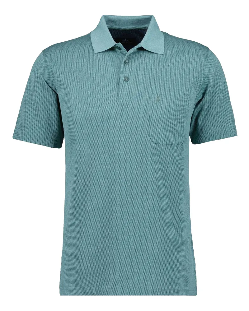 Ragman Pflegeleichtes Poloshirt mit Brusttasche und Fishnet-Muster in Mint