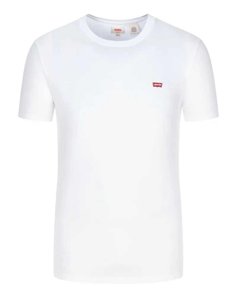 Levi's Unifarbenes T-Shirt mit Logo-Aufnäher, O-Neck in Weiß