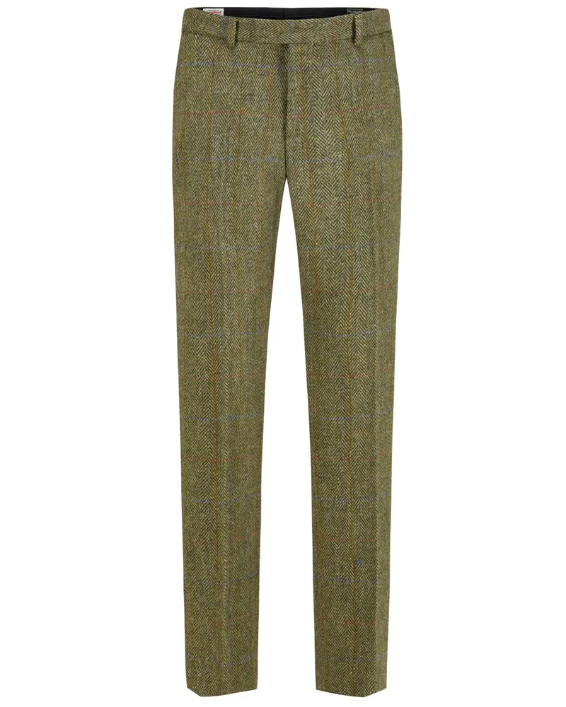 Wellington of Bilmore Teilgefütterte Wollhose Mr. Miller in Harris Tweed-Qualität in Hellgrün