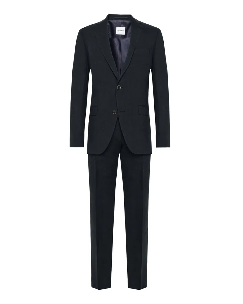 Roy Robson Einreihiger Anzug aus Leinen mit fallendem Reverskragen in Marine