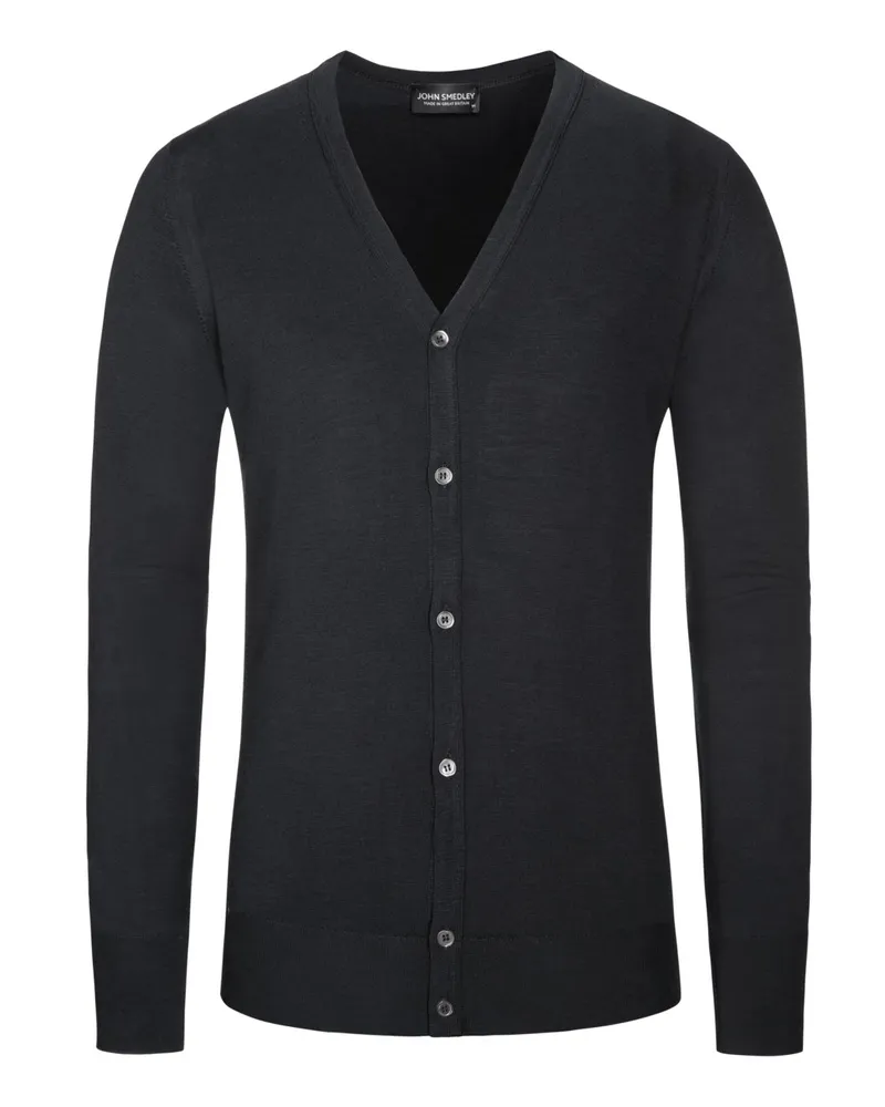 John Smedley Cardigan aus reiner Merinowolle Schwarz