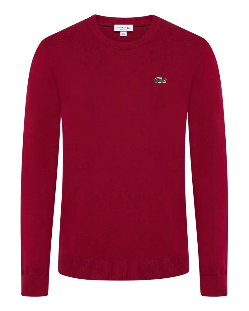 Lacoste Leichter Pullover aus einem Baumwollgemisch in Bordeaux