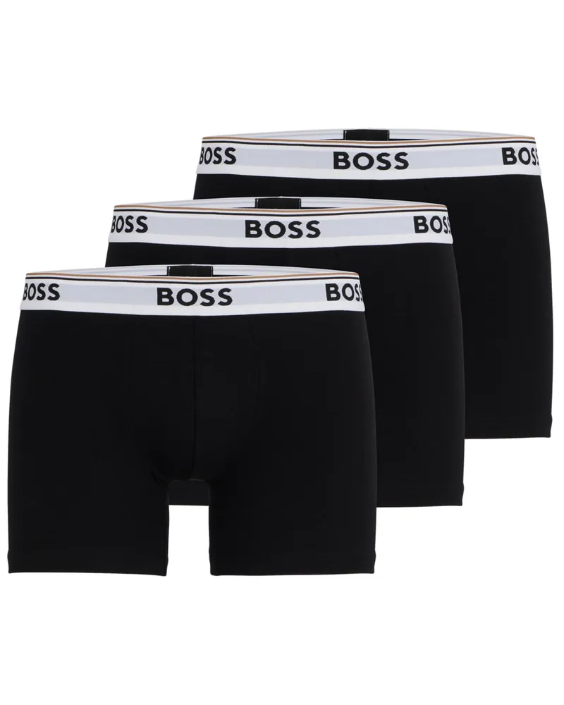 HUGO BOSS 3er Pack Boxer-Trunks mit Label-Bund in Schwarz
