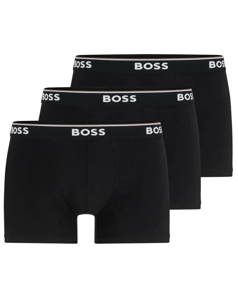 HUGO BOSS 3er Pack Boxer-Trunks mit Label-Bund in Schwarz