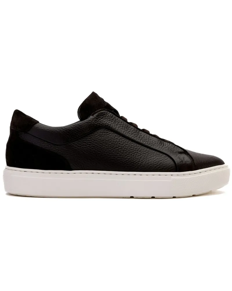 Lloyd Low Top-Sneaker Flex Metro aus genarbtem Leder in Dunkelbraun
