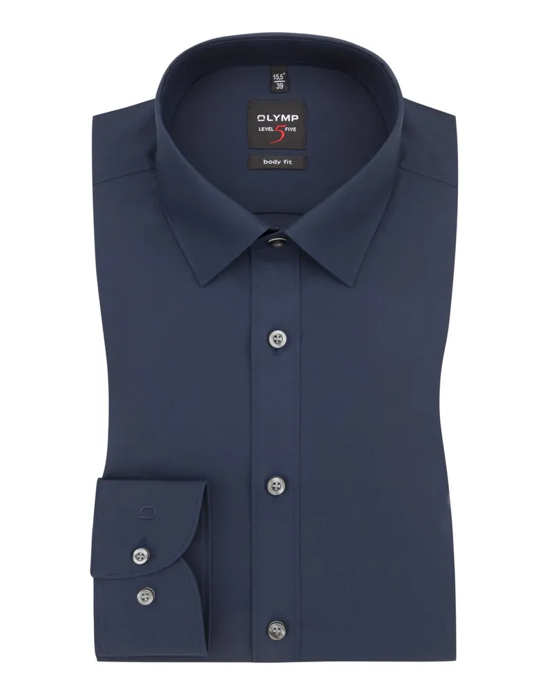 Olymp Level Five body fit Hemd in Marine