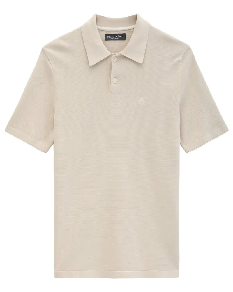 Marc O'Polo Strick-Poloshirt aus Bio-Baumwolle, Regular Fit in Beige