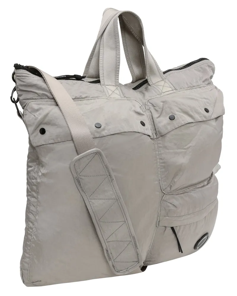C.P. Company City-Tasche mit vielen Außenfächern und abnehmbarem Schultergurt in Grau
