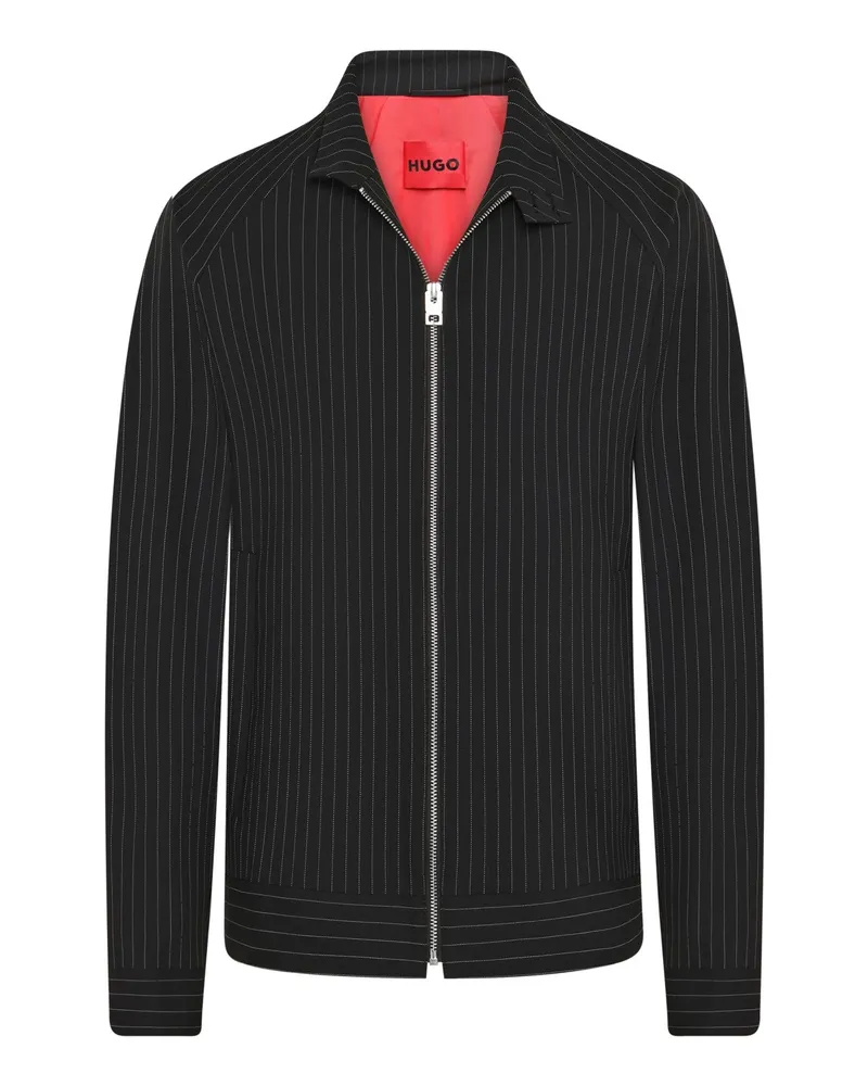 HUGO BOSS Blouson mit Nadelstreifen aus einem elastischem Woll-Mix in Schwarz