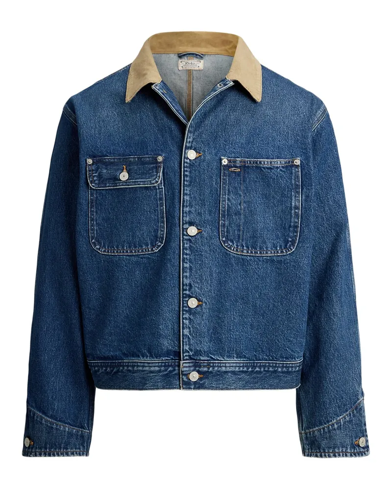 Ralph Lauren Jeansjacke aus Baumwolle im Vintage-Look mit Cordkragen in Denim