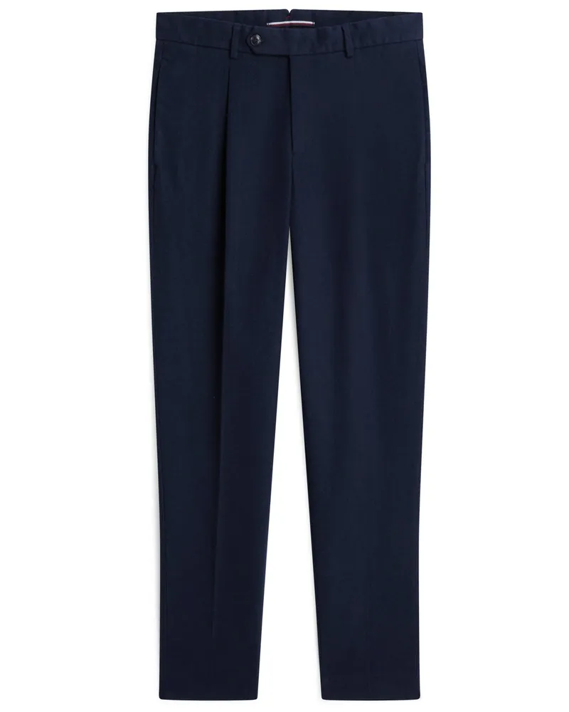 Tommy Hilfiger Wollhose mit Bundfalte und Stretchanteil, Regular Fit in Marine
