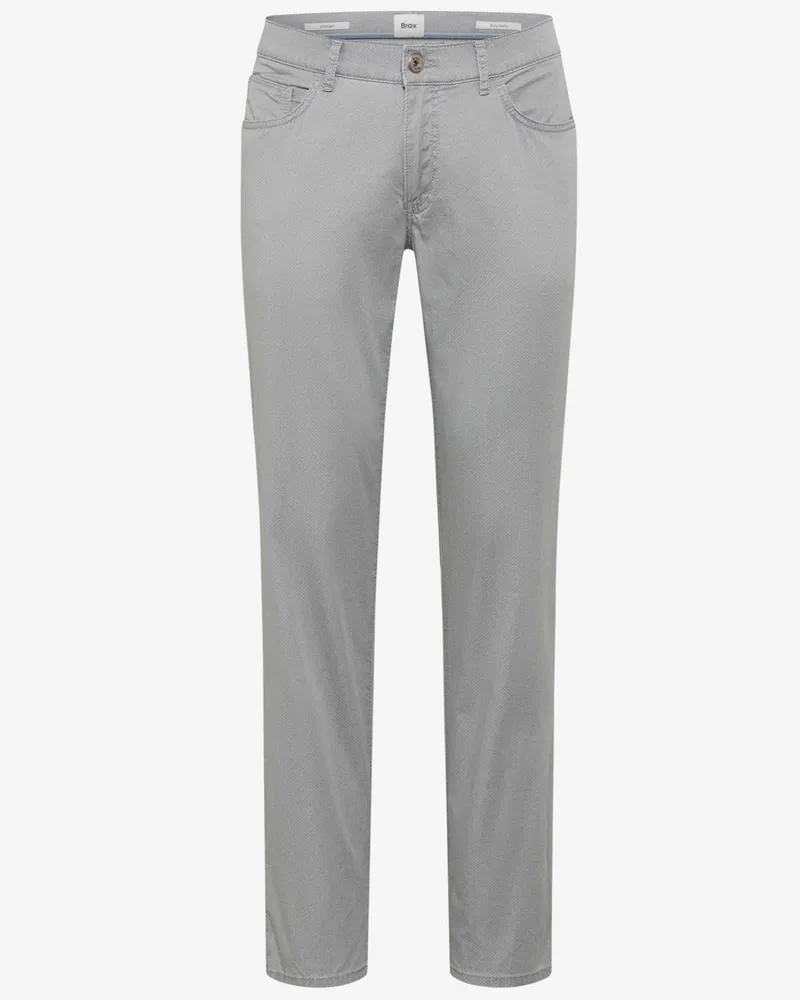 Brax 5-Pocket Hose Cadiz mit Stretch und feinem Muster, Straight Fit in Grau
