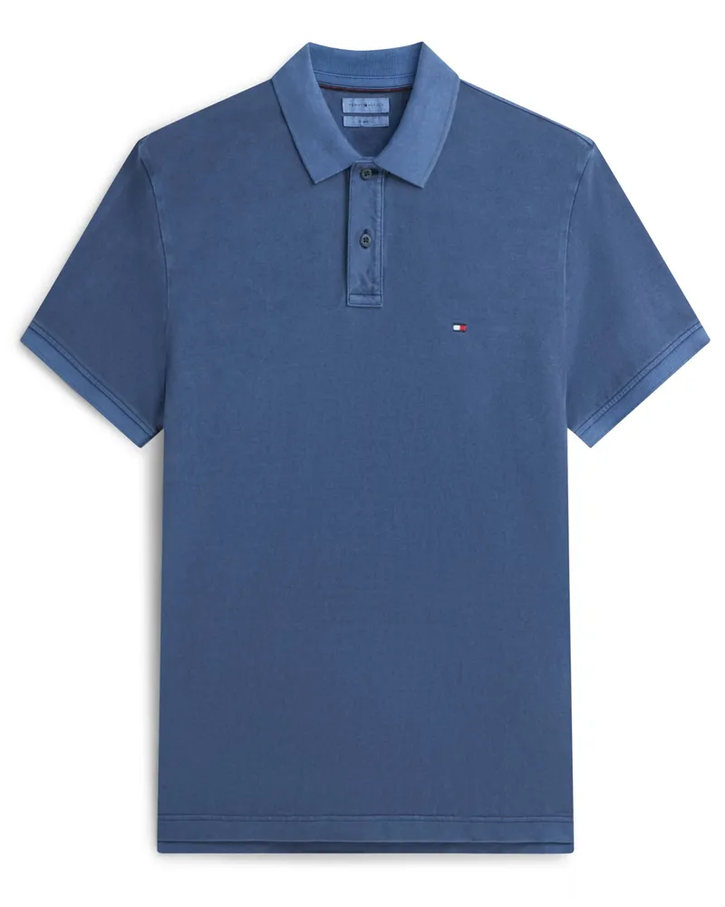 Tommy Hilfiger Poloshirt aus gewaschenem Baumwoll-Piqué, Regular Fit in Marine