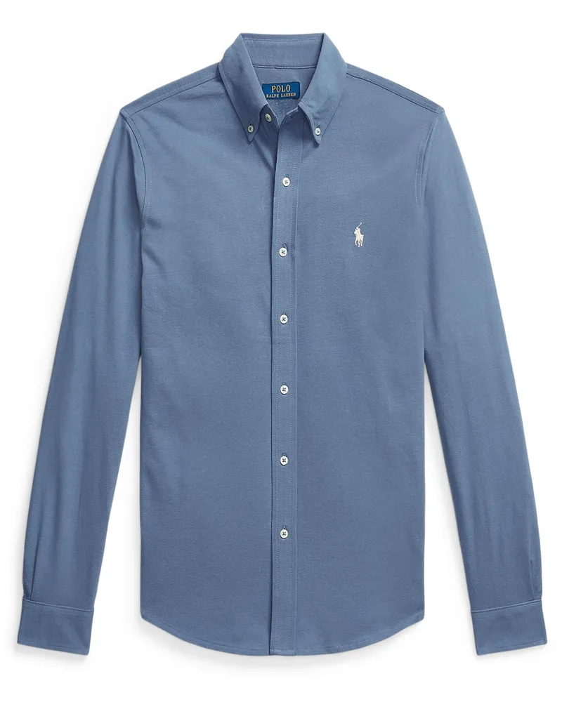 Ralph Lauren Hemd in Featherweight Mesh-Qualität mit Logo-Stickerei in Blau