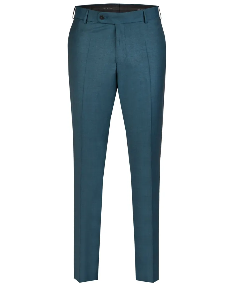 Wilvorst Festliche Hose aus einem Schurwoll-Mix, Drop 8, Super Slim FIt in Petrol