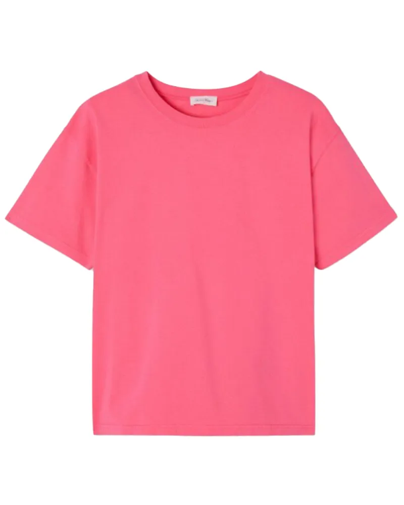 American Vintage Damen Basic T-Shirt FIZVALLEY aus Baumwolle in Rose Fluo /Pink Pink