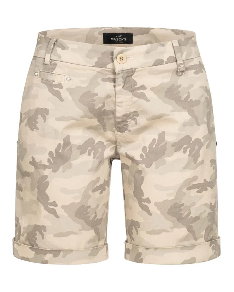 Mason's Shorts JAQUELINE CURVIE mit Nietenbesatz aus Baumwolle in Grau/Beige /MehrfarbigGrauBeige Mehrfarbig