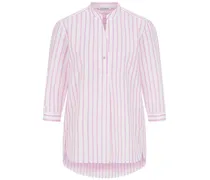 Bluse aus Leinen-Baumwoll-Mix in Rosa-Weiß gestreift /WeißRosa