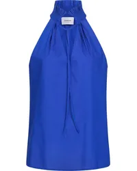 Dondup Top aus Baumwolle mit Rüschen und Bindeband in Blau /Blau Blau